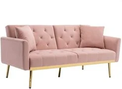 Morden Fort Velvet Futon Sofa Bed For Living Room, 68" Convertible 3 Adjustable Couch Loveseat With Metal Leg Grey 15 Morden Fort Velvet Futon Sofa Bed For Living Room, 68" Convertible 3 Adjustable Couch Loveseat With Metal Leg Grey -Songmics Furniture Shop 31LhgxLLJnL. AC