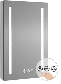 Blossom Recessed Or Surface LED Mirror Medicine Cabinet With Lights, LED Medicine Cabinet W/Defogger, Dimmer, 3X Makeup Mirror, Outlets & USB (24x32/Right Hinge/Zoom Mirror) -Songmics Furniture Shop 31LlRn8IsgL. AC