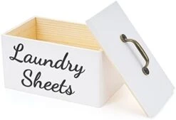 Welltop Dryer Sheet Holder, Dryer Sheet Dispenser With Lid For Laundry Room Organization, Farmhouse Laundry Dryer Sheets Holder For Laundry Decor, Wooden Fabric Softener Dispenser Laundry Container -Songmics Furniture Shop 31LxXe0yw5L. AC