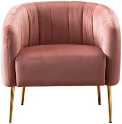 LSSPAID Velvet Accent Chair, Fabric Upholstered Accent Chairs For Living Room, Golden Metal Legs Armchairs, Navy Blue, Set Of 1 -Songmics Furniture Shop 31LzMbVMWHL. AC