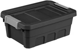 Sterilite 7.5 Gallon Stackable Rugged Industrial Storage Tote Containers With Gray Latching Clip Lids For Garage, Attic, Or Worksite, Black (6 Pack) 24 Sterilite 7.5 Gallon Stackable Rugged Industrial Storage Tote Containers With Gray Latching Clip Lids For Garage, Attic, Or Worksite, Black (6 Pack) -Songmics Furniture Shop 31MUabBZrDL. AC