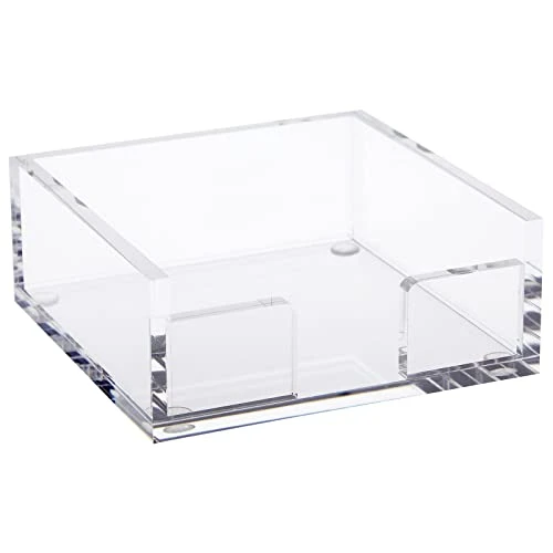 Clear Acrylic Sticky Note Dispenser And Notepad Holder For Desk Accessories (4x4 In) 1 Clear Acrylic Sticky Note Dispenser And Notepad Holder For Desk Accessories (4x4 In)