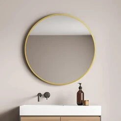 GLSLAND Circle Mirror, Gold Round Wall Mirror 24 Inch, Round Vanity Mirror For Bathrooms, Entryways, Living Rooms And Wall Decor 25 GLSLAND Circle Mirror, Gold Round Wall Mirror 24 Inch, Round Vanity Mirror For Bathrooms, Entryways, Living Rooms And Wall Decor -Songmics Furniture Shop 31Mh53iRdnL. AC