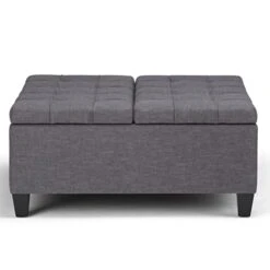 SIMPLIHOME Harrison 36 Inch Wide Square Coffee Table Lift Top Storage Ottoman In Upholstered Slate Grey Tufted Linen Look Fabric For The Living Room, Transitional 18 SIMPLIHOME Harrison 36 Inch Wide Square Coffee Table Lift Top Storage Ottoman In Upholstered Slate Grey Tufted Linen Look Fabric For The Living Room, Transitional -Songmics Furniture Shop 31MmoF7JvtL