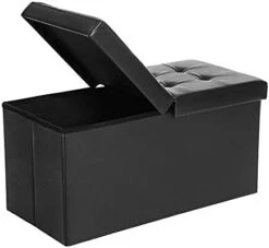 SONGMICS 30 Inches Folding Storage Ottoman Bench, Storage Chest Footstool, Brown ULSF45BR & 43 Inches Folding Storage Ottoman Bench, Storage Chest, Footrest, Holds Up To 660 Lb, Brown ULSF703 -Songmics Furniture Shop 31MniQo7haL. AC