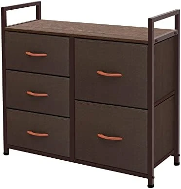 AZL1 Life Concept Storage Dresser Furniture Unit - Large Standing Organizer Chest For Bedroom, Office, Living Room, And Closet - 5 Drawer Removable Fabric Bins - Light Grey/White 6 AZL1 Life Concept Storage Dresser Furniture Unit - Large Standing Organizer Chest For Bedroom, Office, Living Room, And Closet - 5 Drawer Removable Fabric Bins - Light Grey/White - Image 6