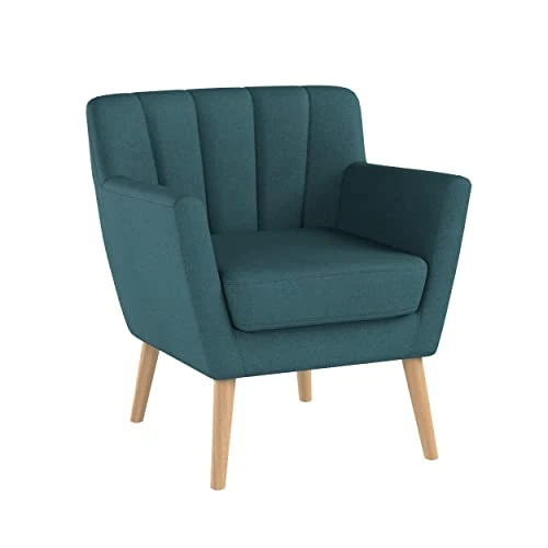 Christopher Knight Home Merel Mid Century Modern Fabric Club Chair, Dark Teal/Natural 1 Christopher Knight Home Merel Mid Century Modern Fabric Club Chair, Dark Teal/Natural
