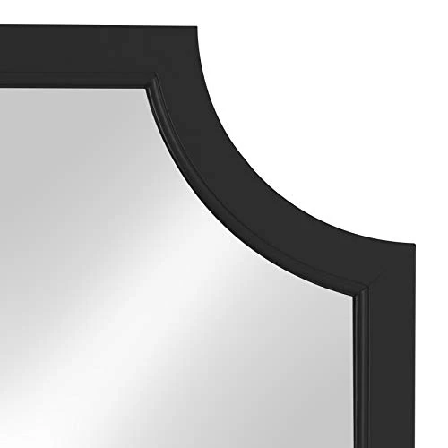 Kate And Laurel Hogan Wood Framed Mirror With Scallop Corners, 24 X 36, Black 4 Kate And Laurel Hogan Wood Framed Mirror With Scallop Corners, 24 X 36, Black - Image 4