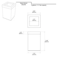 Gatco 1915, Modern Square Stainless Steel Waste Basket, Matte Black, 3.2 Gallons -Songmics Furniture Shop 31NZ426gzXL