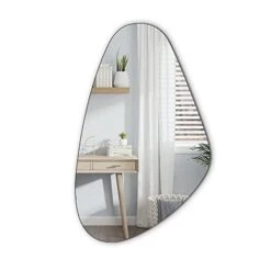 WOODWORTH Irregular Mirror Decor For Living Room Bedroom Entryway, Wall Mounted Frameless 20 X 33 Inch Mirror For Wall Decor (Triangle)