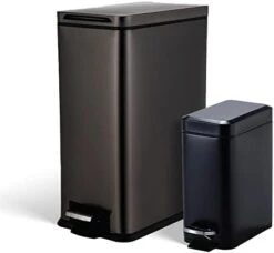 Home Zone Living 12 Gallon Slim Kitchen Trash Can, Stainless Steel, Step Pedal, 45 Liter -Songmics Furniture Shop 31NjGMg1sPL. AC