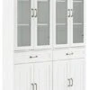 Crosley Furniture Stanton Glass Door Pantry, Set Of 2, White