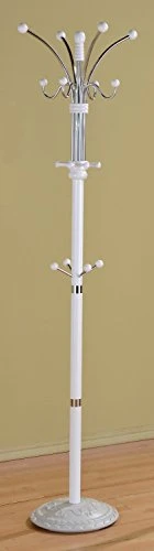ORE International R685CH Six Foot Wood And Chrome Coat Rack Cherry Finish (White)