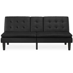 NHUNI Futon With Cupholder, Black Convertible Folding Bed Sofa 9 NHUNI Futon With Cupholder, Black Convertible Folding Bed Sofa -Songmics Furniture Shop 31OTHhBkgLL 1