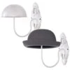 MyGift Vintage Black Metal Wall Mounted Hat Holder Rack For Wig, Cap, Fedora, Helmets, Set Of 2