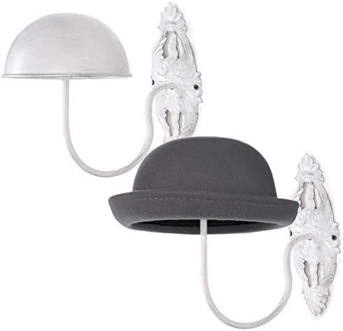 MyGift Vintage Black Metal Wall Mounted Hat Holder Rack For Wig, Cap, Fedora, Helmets, Set Of 2 5 MyGift Vintage Black Metal Wall Mounted Hat Holder Rack For Wig, Cap, Fedora, Helmets, Set Of 2 - Image 5