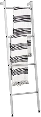 MDesign Metal Wall-Leaning Towel Ladder For Bathroom - 4-Level Decorative Ladder Rack And Towel Holder - Rustic Bath Towel Storage Stand For Modern Decor - Bathroom Towel Ladder Rack - Matte Black 7 MDesign Metal Wall-Leaning Towel Ladder For Bathroom - 4-Level Decorative Ladder Rack And Towel Holder - Rustic Bath Towel Storage Stand For Modern Decor - Bathroom Towel Ladder Rack - Matte Black - Image 7
