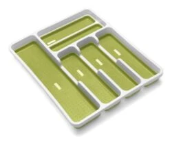 Addis Premium Anti-Slip Soft Base Drawer Cutlery Organiser Tray, White/Green -Songmics Furniture Shop 31P6rTf9qAS