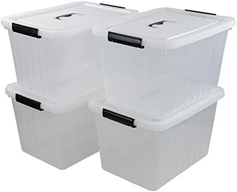 Easymanie 50 Quart Plastic Wheeled Storage Bin, 4 Packs, Plastic Latching Storage Box 8 Easymanie 50 Quart Plastic Wheeled Storage Bin, 4 Packs, Plastic Latching Storage Box - Image 8