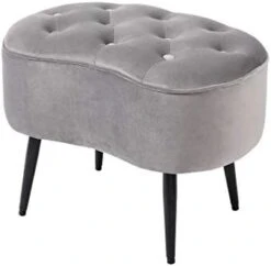 BIRDROCK HOME Tufted Oblong Teal Ottoman – Velvet Foot Stool – Mid Century Modern Steel Legs - Soft Compact Padded Stool - Living Room Or Bedroom – Vanity Chair - Decorative Furniture -Songmics Furniture Shop 31PROPqUdkL. AC