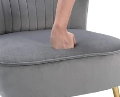 Shunzhi Velvet Accent Chairs Set Of 2 Modern Upholstered Slipper Chairs With Golden Legs Comfy Armless Wingback Side Chairs Corner Chair For Bedroom/Dining Room/Living Room/Office, Grey 17 Shunzhi Velvet Accent Chairs Set Of 2 Modern Upholstered Slipper Chairs With Golden Legs Comfy Armless Wingback Side Chairs Corner Chair For Bedroom/Dining Room/Living Room/Office, Grey -Songmics Furniture Shop 31PRpYOdpQL