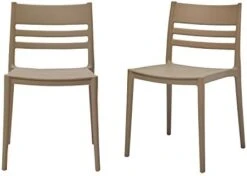 Amazon Basics White, Armless Slot-Back Dining Chair-Set Of 2, Premium Plastic -Songmics Furniture Shop 31PWd6qGd7L. AC