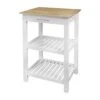 Casual Home Sunrise (Small) With Solid Harvest Hardwood Top Kitchen Island, 22.75"W, Natural&White
