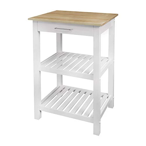 Casual Home Sunrise (Small) With Solid Harvest Hardwood Top Kitchen Island, 22.75"W, Natural&White 1 Casual Home Sunrise (Small) With Solid Harvest Hardwood Top Kitchen Island, 22.75"W, Natural&White