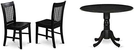 East West Furniture NFC-BLK-W Dining Room Chairs, Wood Seat 10 East West Furniture NFC-BLK-W Dining Room Chairs, Wood Seat - Image 10