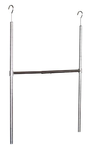 DecoBros Adjustable Hanging Closet Rod, Chrome 2 DecoBros Adjustable Hanging Closet Rod, Chrome - Image 2