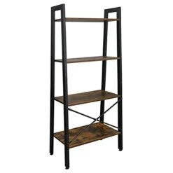 GENERIC JHUS Ladder Shelf 4 Tier Stand Storage Rack Vintage Bookshelf Bookcase Plant Flower Blown Bathroom Shelves Bathroom Decor Home Decor Bathroom Organizer Bathroom Accessories Bathroom Storage