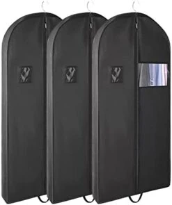 3 PCS 43"Garment Bags For Travel,Heavy Duty Garment Bag For Clothes Closet Storage,Gusseted Suit Bags For Men Travel,Hanging Travel Garment Bags For Clothes,Dress,Coats,Jackets,Shirts.Black Travel Bag -Songmics Furniture Shop 31Q5xVnFdL. AC