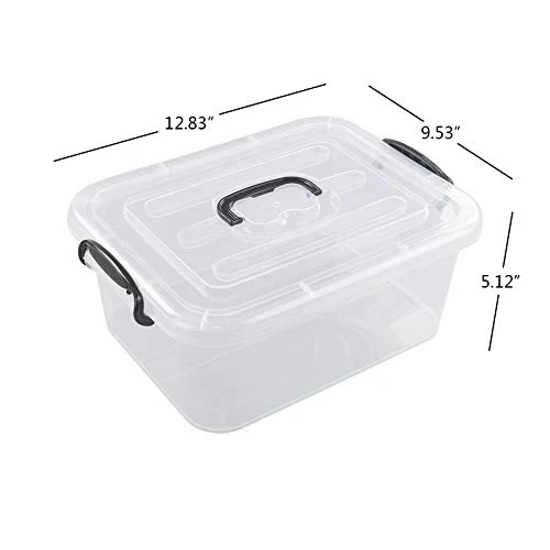 Bringer 2-Pack Plastic Storage Boxes, 8 L Clear Latch Boxes 2 Bringer 2-Pack Plastic Storage Boxes, 8 L Clear Latch Boxes - Image 2