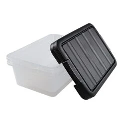 Tyminin Medium Storage Bin With Lid, 14 Quart Plastic Stackable Container Box, 2 Pack -Songmics Furniture Shop 31QKs23Kw7L