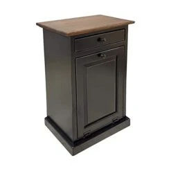 Peaceful Classics Trash Bin Cabinet - Handmade Hideaway Cabinet For Trash Cans - Decorative Bathroom Trash Can, Office Trash Can, And Bedroom Trash Can - Wooden Tilt Out Trash Bin (Mocha) -Songmics Furniture Shop 31QexmAabhL