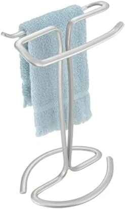 MDesign Metal Countertop Hand Towel Holder - Double-Sided Stand For Bathroom And Vanity Hand Towels And Small Guest Towels - Counter Towel Holder For Bathroom - Spira Collection, Chrome 19 MDesign Metal Countertop Hand Towel Holder - Double-Sided Stand For Bathroom And Vanity Hand Towels And Small Guest Towels - Counter Towel Holder For Bathroom - Spira Collection, Chrome -Songmics Furniture Shop 31QqIkEKktL. AC