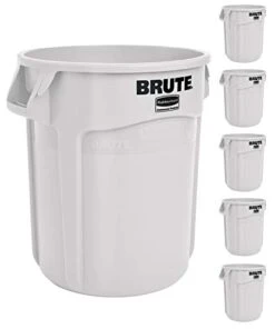 Rubbermaid Commercial Products BRUTE Heavy-Duty Trash/Garbage Can, 20-Gallon, Gray, Wastebasket For Home/Garage/Mall/Office/Stadium/Bathroom, Pack Of 6 -Songmics Furniture Shop 31R4BCs2tgL