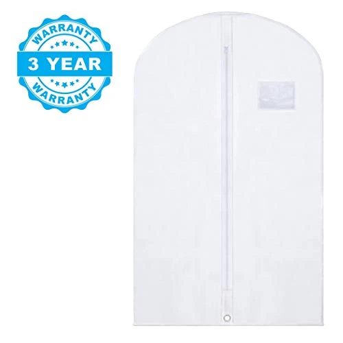 Plixio 40" Clear White Hanging Garment Bags For Closet Storage - Clothing, Coat, Dance Costumes, Suit Bags For Travel And Clothes Storage - Men Suit Cover, Clear Garment Bag, Dress Bag - (5 Pack) 5 Plixio 40" Clear White Hanging Garment Bags For Closet Storage - Clothing, Coat, Dance Costumes, Suit Bags For Travel And Clothes Storage - Men Suit Cover, Clear Garment Bag, Dress Bag - (5 Pack) - Image 5