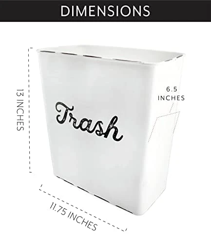 AuldHome White Enamel Trash Can, Rustic Farmhouse Wastebasket For Bathroom, Bedroom, Or Office 5 AuldHome White Enamel Trash Can, Rustic Farmhouse Wastebasket For Bathroom, Bedroom, Or Office - Image 5
