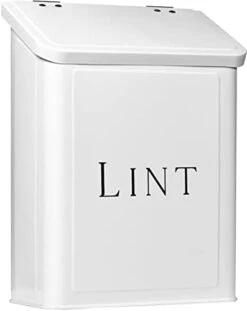 Mount Delectable Magnetic Lint Bin For Laundry Room Metal Wall Mounted Trash Can With Lid For Dryer – Farmhouse Style Laundry Storage And Organization – (White) -Songmics Furniture Shop 31RK8uVv4L. AC