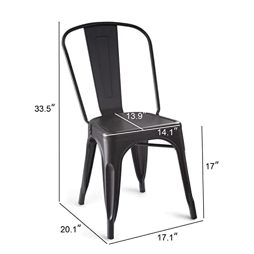 Amazon Basics 33DC01S4-BK Chair, Black, 20.1"D X 17.1"W X 33.5"H 3 Amazon Basics 33DC01S4-BK Chair, Black, 20.1"D X 17.1"W X 33.5"H - Image 3
