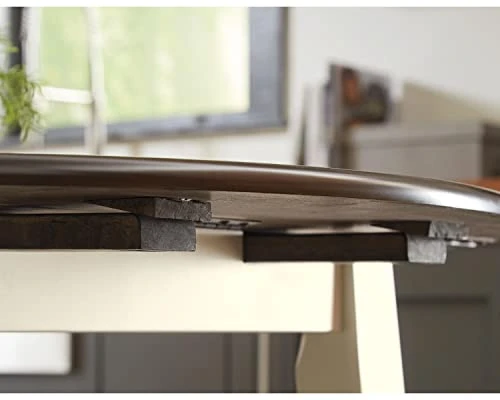 Signature Design By Ashley Woodanville Cottage 40" Round Drop Leaf Dining Table, Cream & Brown 3 Signature Design By Ashley Woodanville Cottage 40" Round Drop Leaf Dining Table, Cream & Brown - Image 3