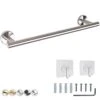 CANLUXY Brushed Nickel Towel Bar For Bathroom With 2 Hooks - Towel Holder For Kitchen - 304 Stainless Steel, Modern Towel Bar Brushed