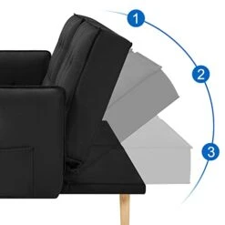 Yaheetech 78” Convertible Sofa Bed With USB Ports Sleeper Couch Futon Daybed Sleeper Sofa For Living Room Convertible Loveseat Adjustable Couch Bed Linen Fabric Tufted Split-Back Daybed, Black 13 Yaheetech 78” Convertible Sofa Bed With USB Ports Sleeper Couch Futon Daybed Sleeper Sofa For Living Room Convertible Loveseat Adjustable Couch Bed Linen Fabric Tufted Split-Back Daybed, Black -Songmics Furniture Shop 31ReyFMuOcL