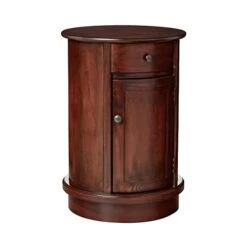 Decor Therapy Keaton Traditional Round Side Storage End Table, 26" X 17.75", Vintage Cherry -Songmics Furniture Shop 31RrwygocBL