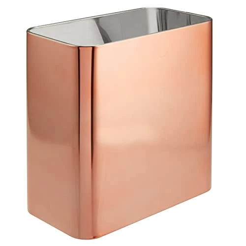 MDesign Small Metal 2.4 Gallon Trash Can Wastebasket Garbage Bin For Bathroom - Mini Slim Rubbish Waste Bin Trashcans For Master Or Guest Bath, Bedroom, Garage, Laundry Room, Or Playroom, Black, Pack Of 1 13 MDesign Small Metal 2.4 Gallon Trash Can Wastebasket Garbage Bin For Bathroom - Mini Slim Rubbish Waste Bin Trashcans For Master Or Guest Bath, Bedroom, Garage, Laundry Room, Or Playroom, Black, Pack Of 1 - Image 13
