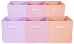 Sorbus® 11 Inch Cube Storage Organizer Bins - 6 Pack - Foldable Storage Cubes - Rectangular Shelf Basket - Great For Nursery, Playroom, Closet, Home Organization (Multi - Pink Orange Purple) 18 Sorbus® 11 Inch Cube Storage Organizer Bins - 6 Pack - Foldable Storage Cubes - Rectangular Shelf Basket - Great For Nursery, Playroom, Closet, Home Organization (Multi - Pink Orange Purple) -Songmics Furniture Shop 31SGRQZ7QRL