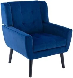 Dolonm Midcentury Modern Accent Chair With Arms, Upholstered Fabric Reading Side Chair Tufted Back Decorative Wingback Chair For Living Room Bedroom (Light Grey) -Songmics Furniture Shop 31SINB9uL6L. AC