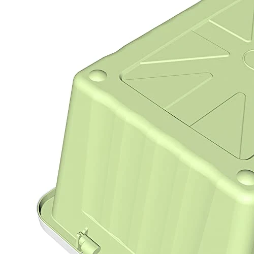 Cetomo 15L*3 Plastic Storage Box,Green, Tote Box,Organizing Container With Durable Lid And Secure Latching Buckles, Stackable And Nestable, 3Pack, With Buckle 4 Cetomo 15L*3 Plastic Storage Box,Green, Tote Box,Organizing Container With Durable Lid And Secure Latching Buckles, Stackable And Nestable, 3Pack, With Buckle - Image 4