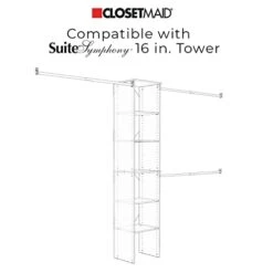 ClosetMaid SuiteSymphony Wood Drawer, Add On Accessory, Shaker Style, For Storage, Closet Clothes, X 10” Size For 16 In. Units, Graphite Grey/Satin Nickel -Songmics Furniture Shop 31Sf56lmPqL